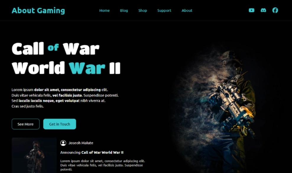 Gaming News website template