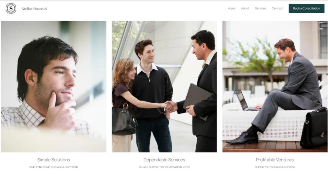 Financial Advisors website template