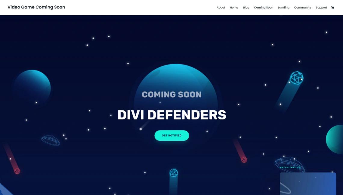 Game Coming Soon website template