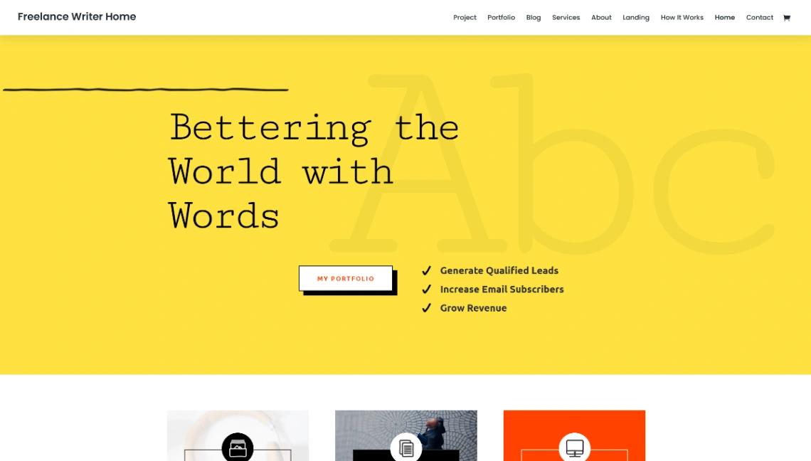 Freelance Writer website template