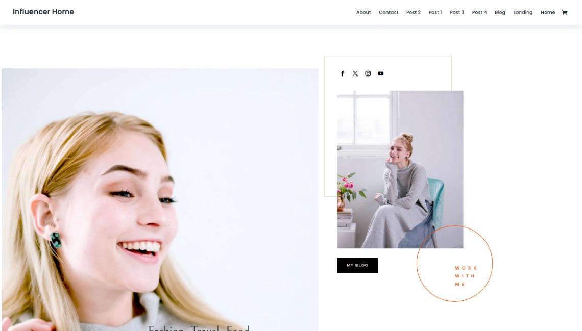 Influencer Website website template