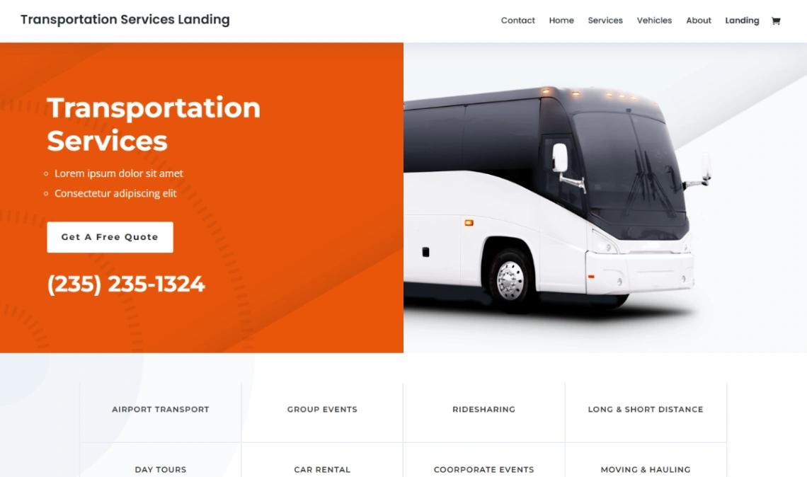 Transportation Services website template