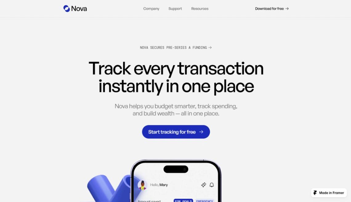 Finance App website template