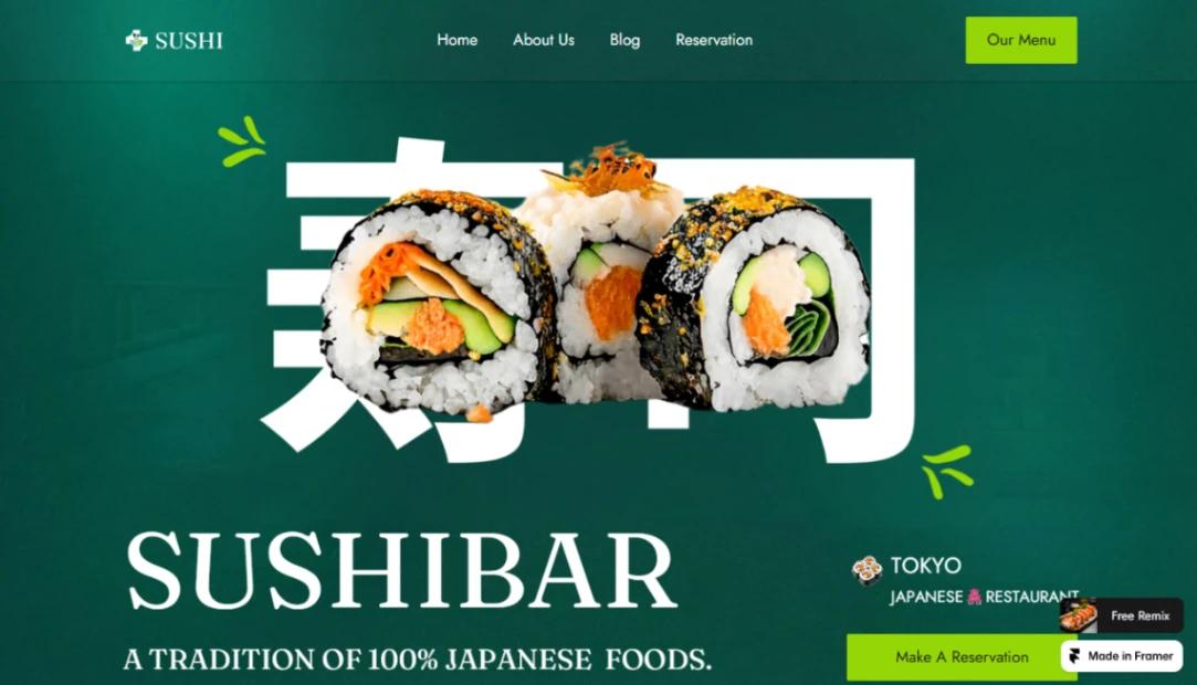 Sushi Bar website template