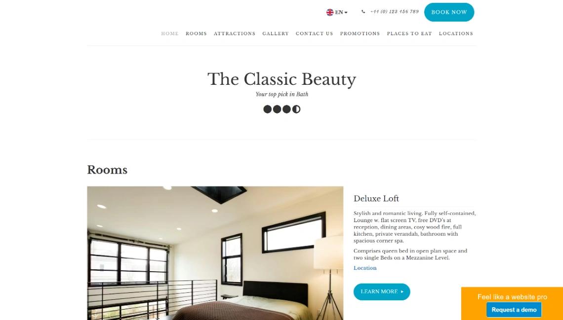 Traditional Hotel website template