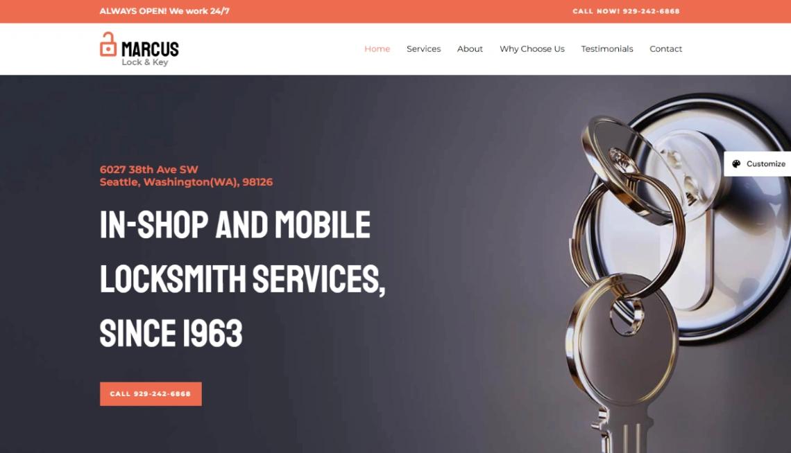 Locksmith Services website template