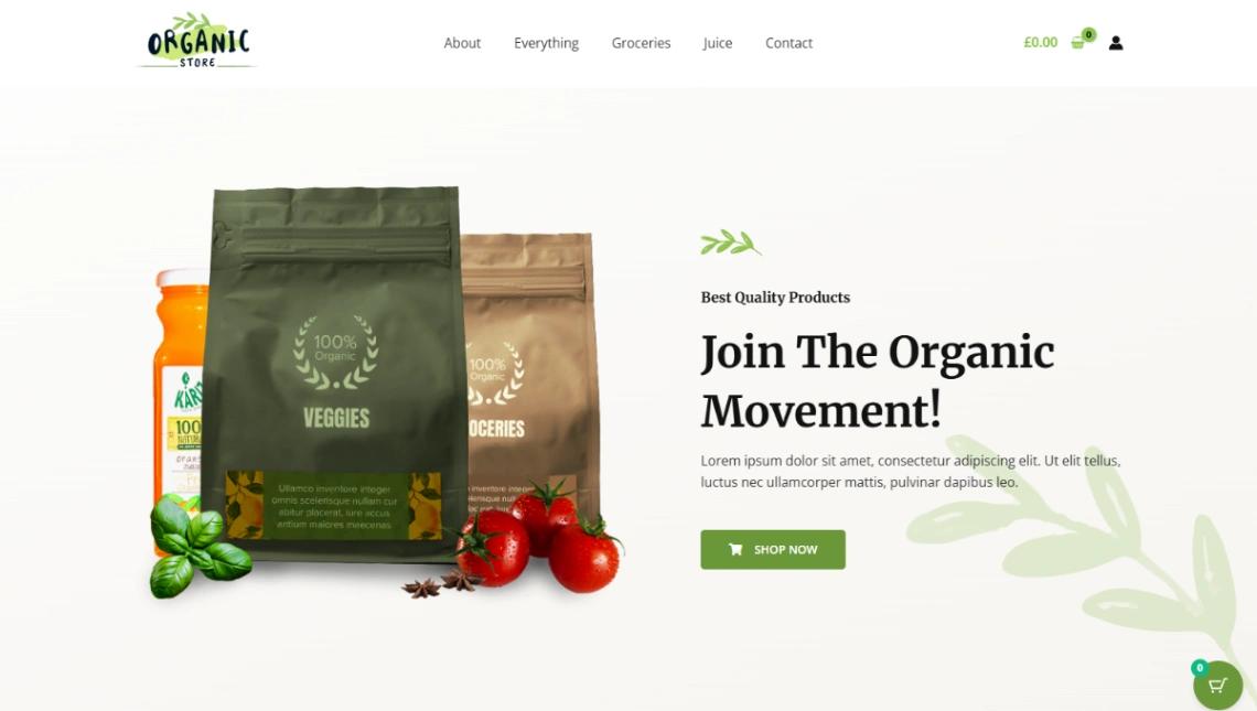 Organic Grocery Online website template