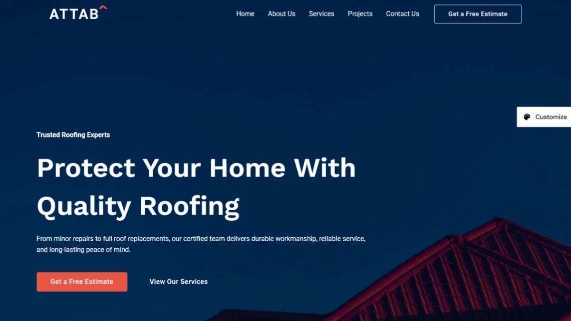Professional Roofing website template