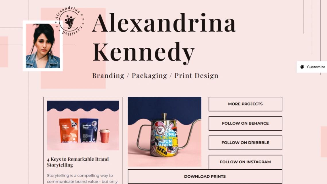Designer Portfolio Bio website template