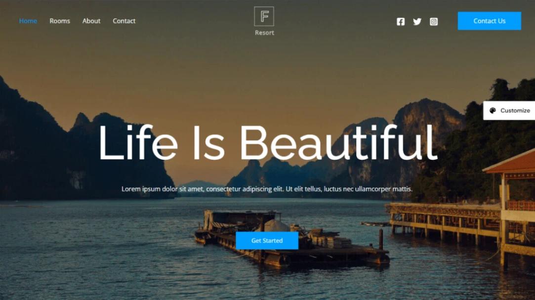 Luxury Resort website template