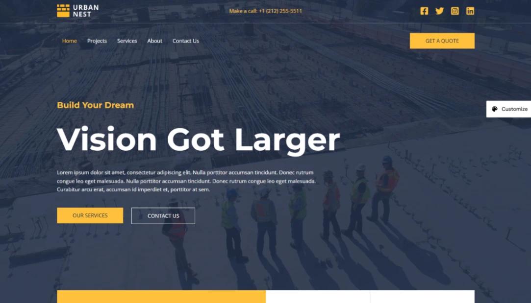 Construction Company website template
