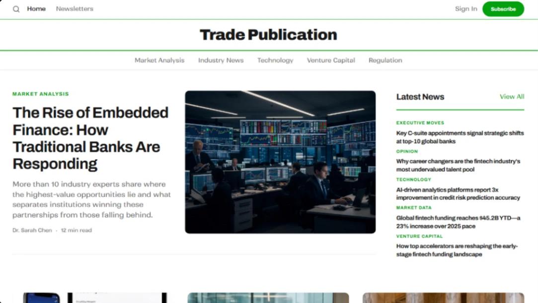 Professional Industry News website template