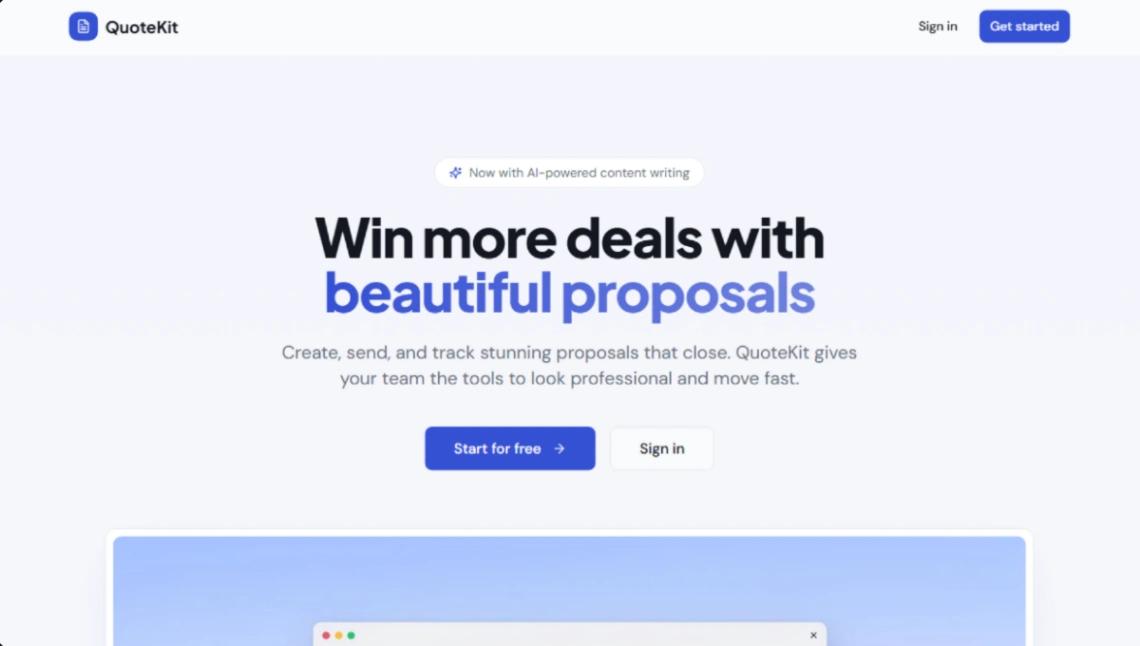Proposal Quote Generator web application template