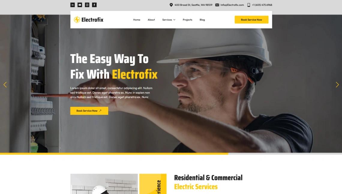 Electrician Service website template