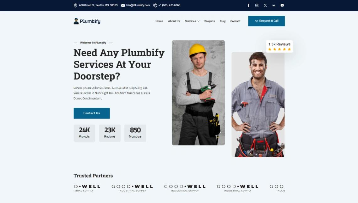 Plumber Business website template