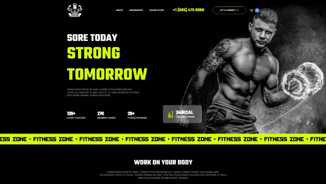 Fitness Zone website template