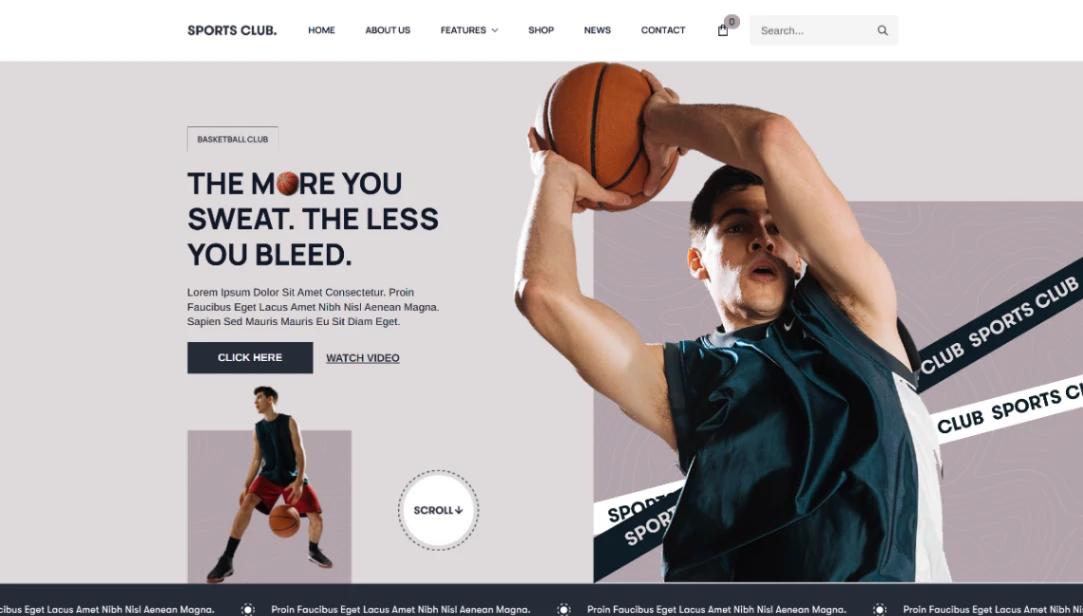 Sports Club website template
