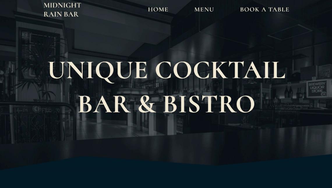 Cocktail Bar and Bistro website template