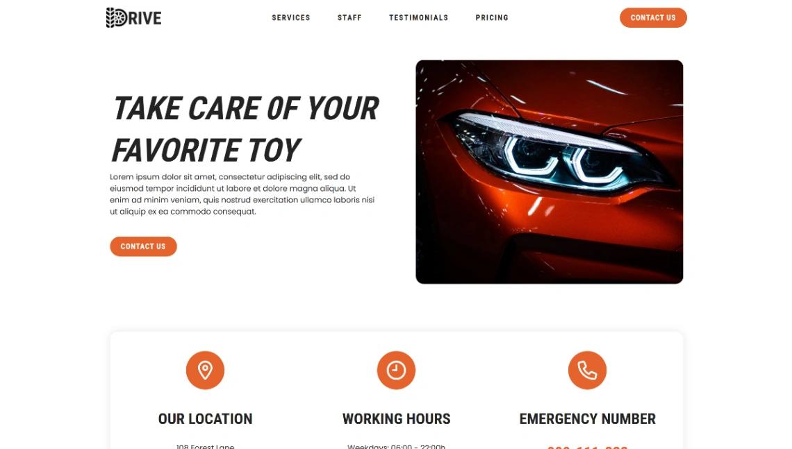 Auto Repair Shop website template