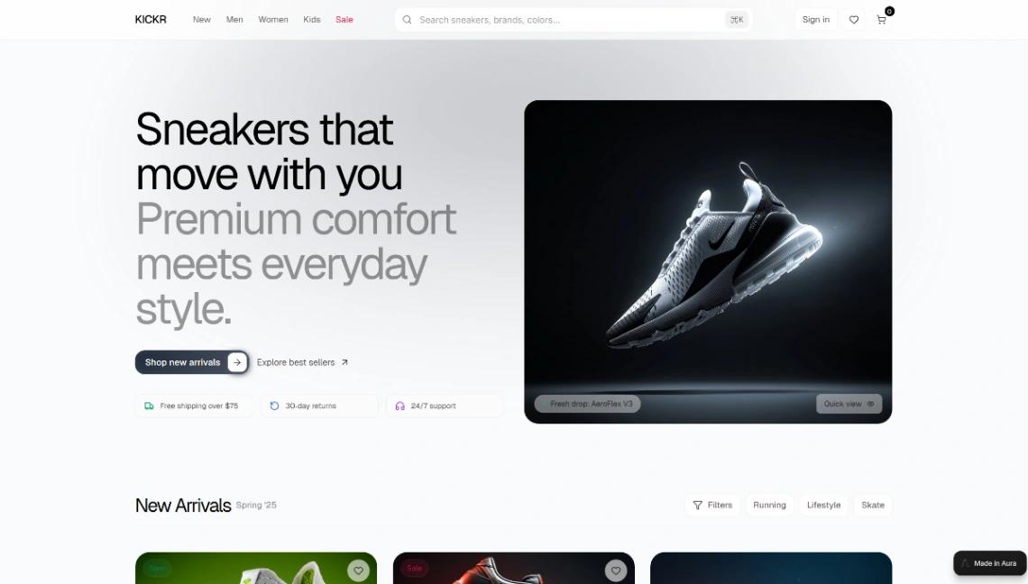 Sneakers E-commerce website template