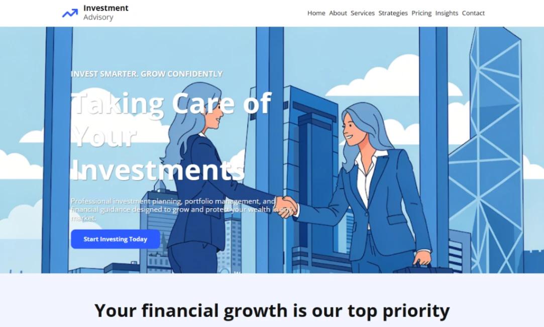 Investment Advisory Firm website template