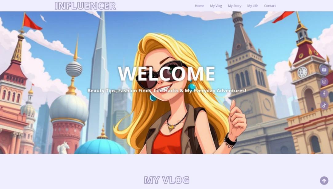 Influencer Personal website template