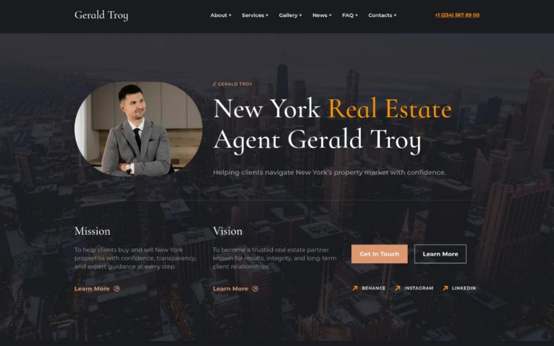 Real Estate Agent website template