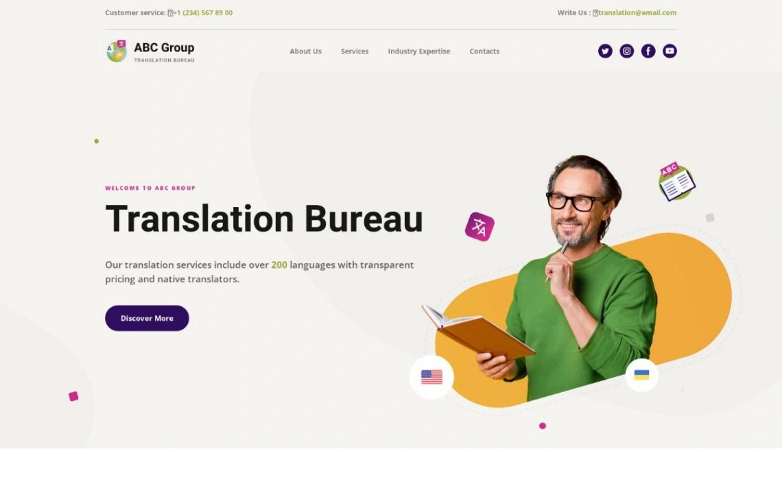 Translation and Interpreter website template