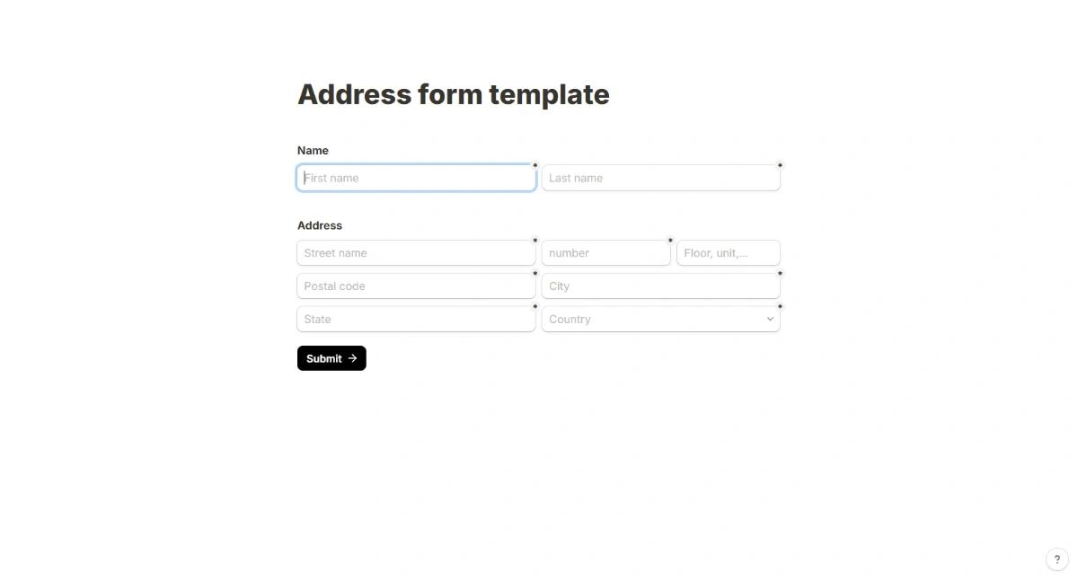 Address Form website template