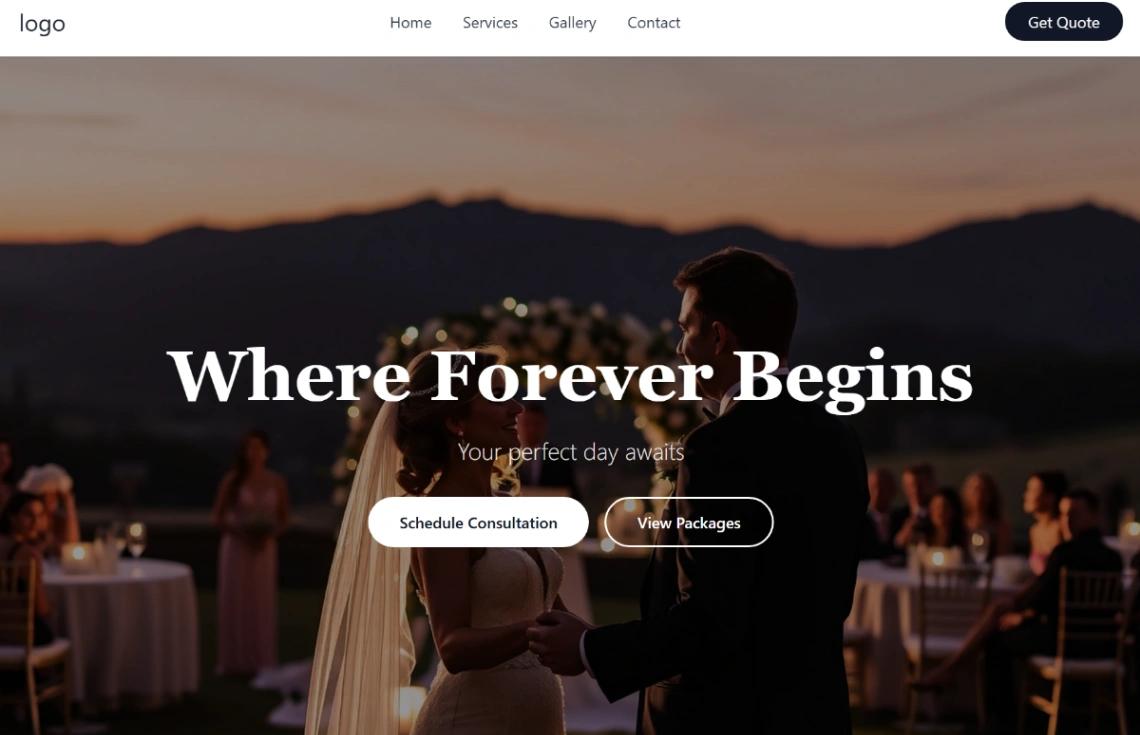 Wedding Services website template