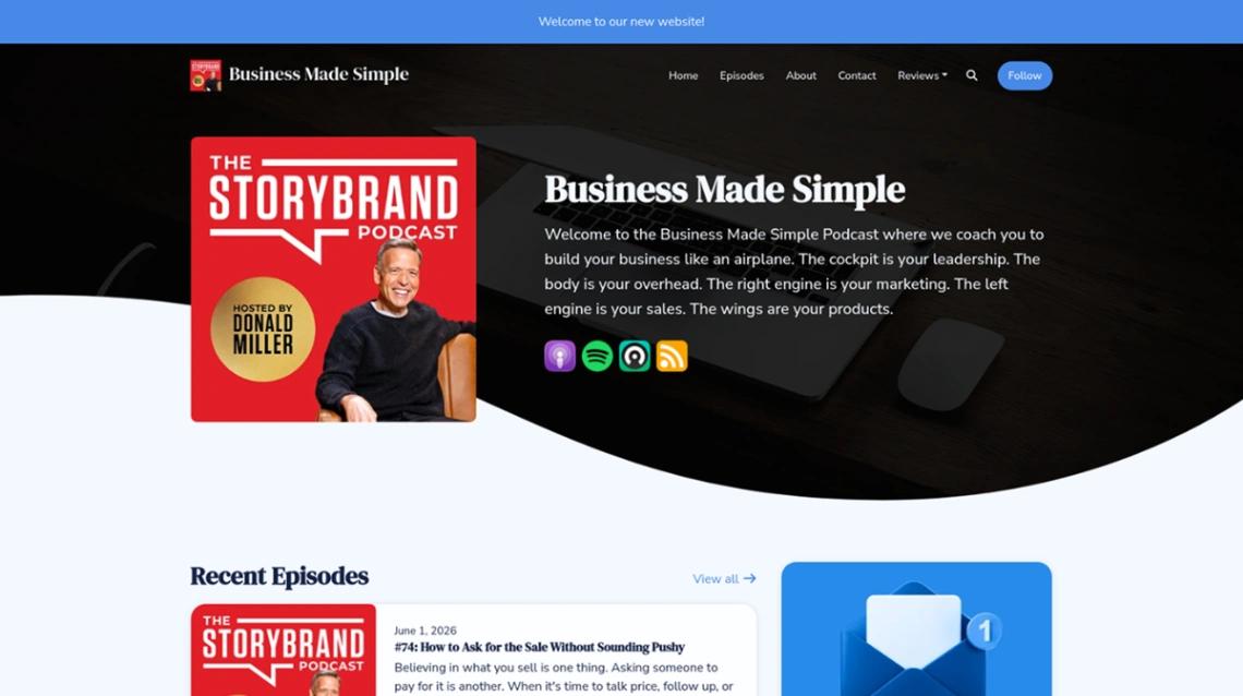 Business Podcast website template
