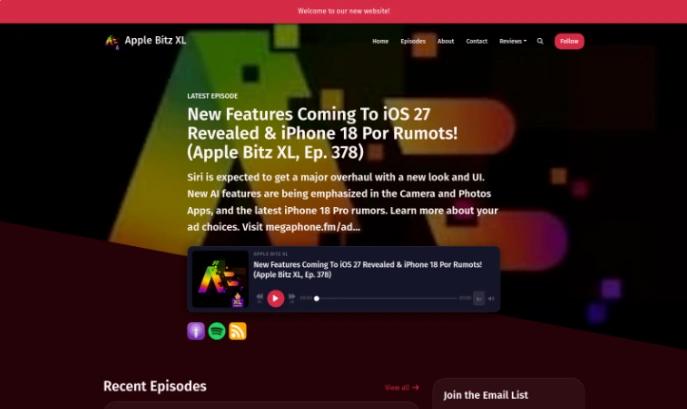 Tech Podcast website template