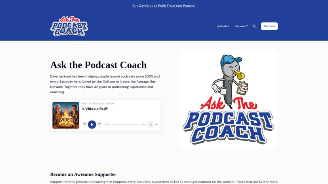 Coaching Podcast website template