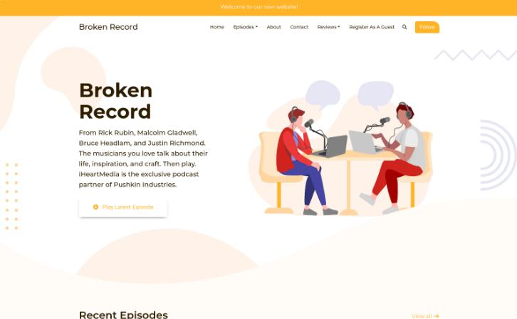 Podcasters Podcast website template