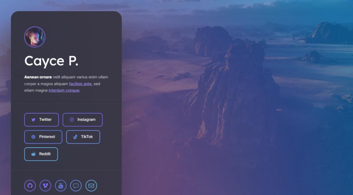 Social Page Link website template
