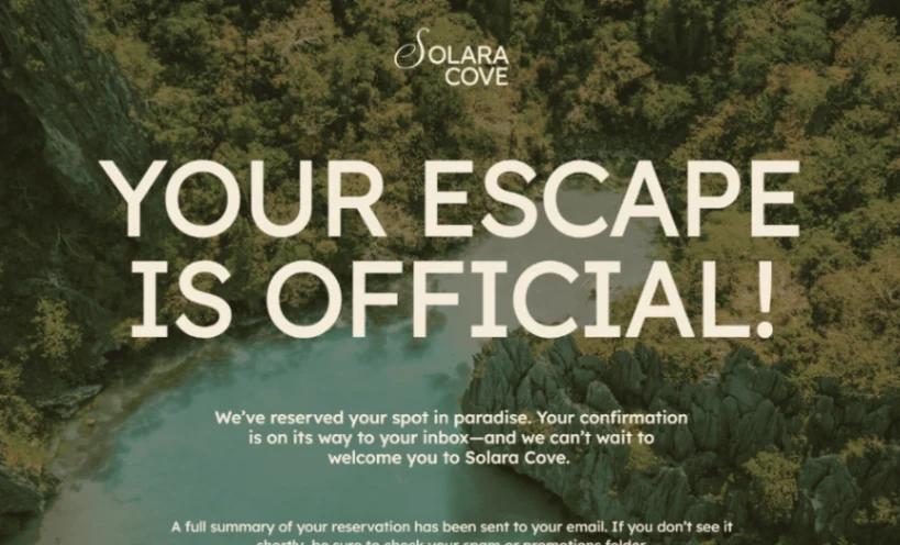 Travel Thank You Page website template