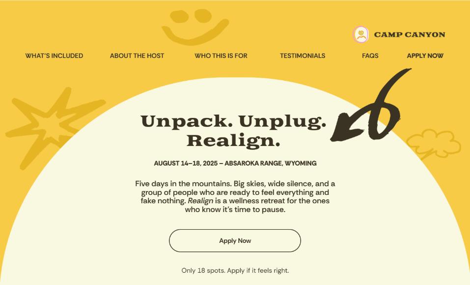 Retreat Event Landing website template