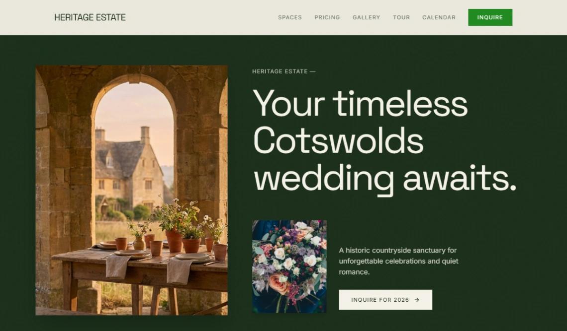 Wedding Venue website template
