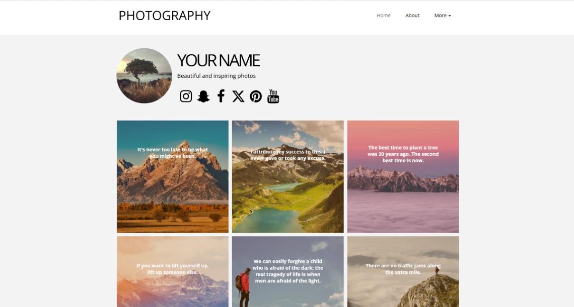 Photography Website website template