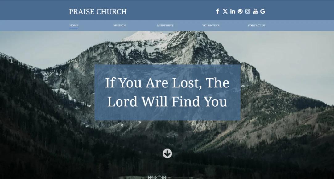 Mountain Church website template