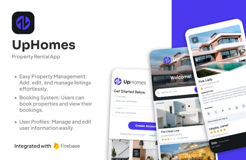 Property Rental App mobile app design template