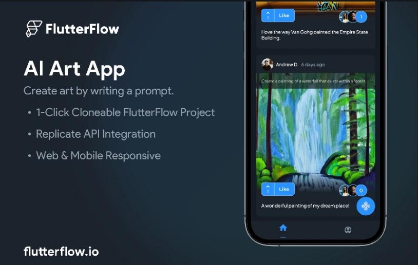 AI Art App mobile app design template
