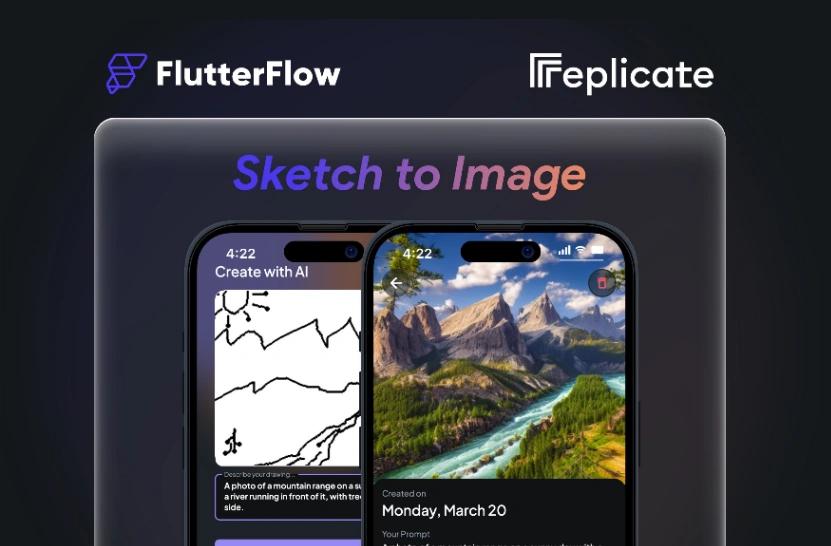 Sketch to Image App mobile app design template