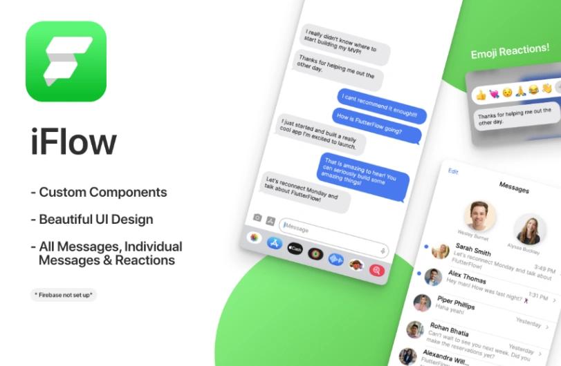 iFlow Chat App mobile app design template