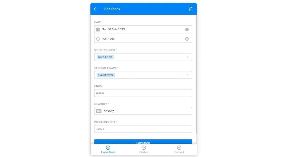 Stock Management mobile app design template