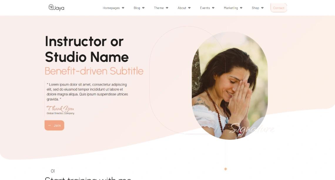 Yoga Instructor website template