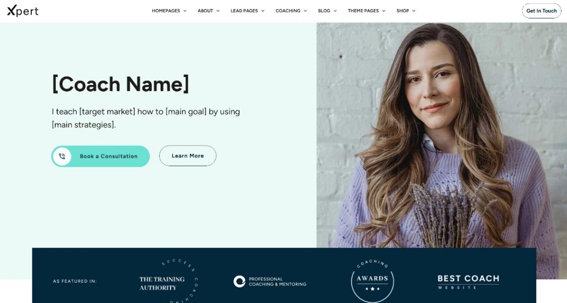 Business Coach website template