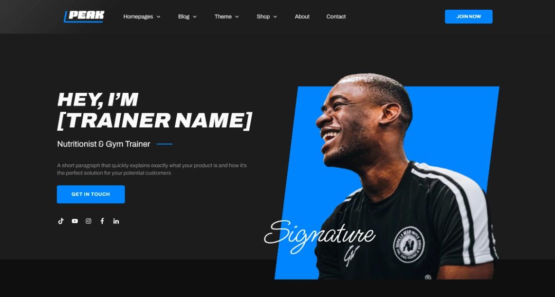 Personal Trainer website template