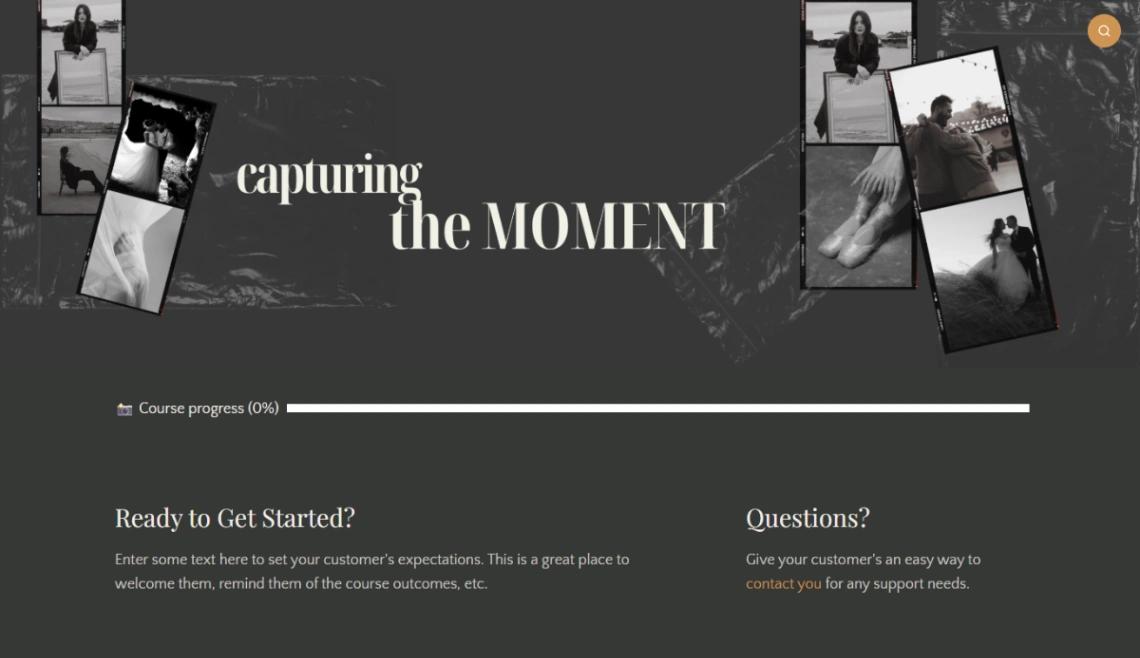 Photography Course website template