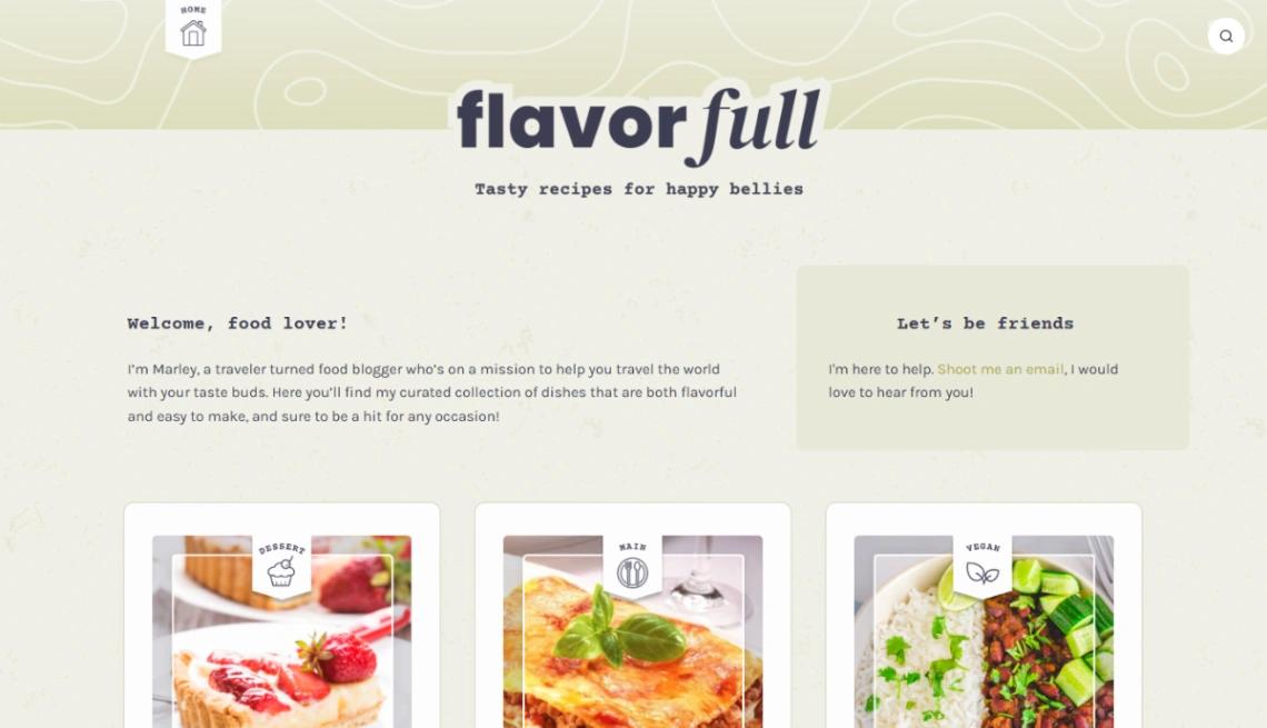 Recipe Blog Hub website template